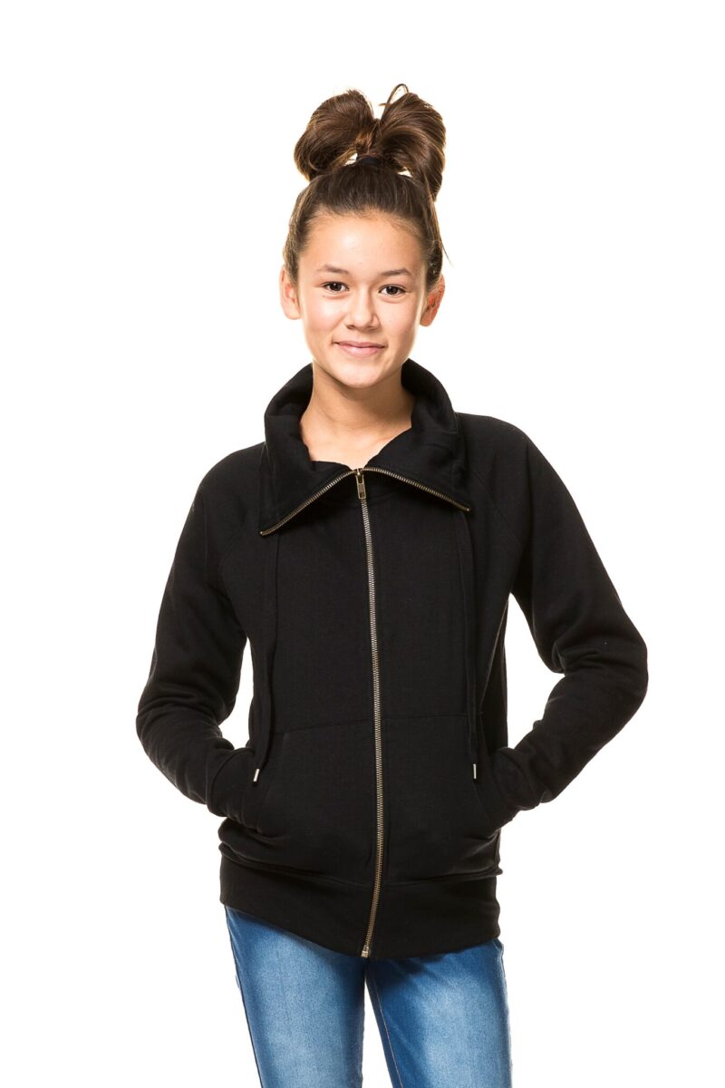 Sort lady-zip-sweat set forfra